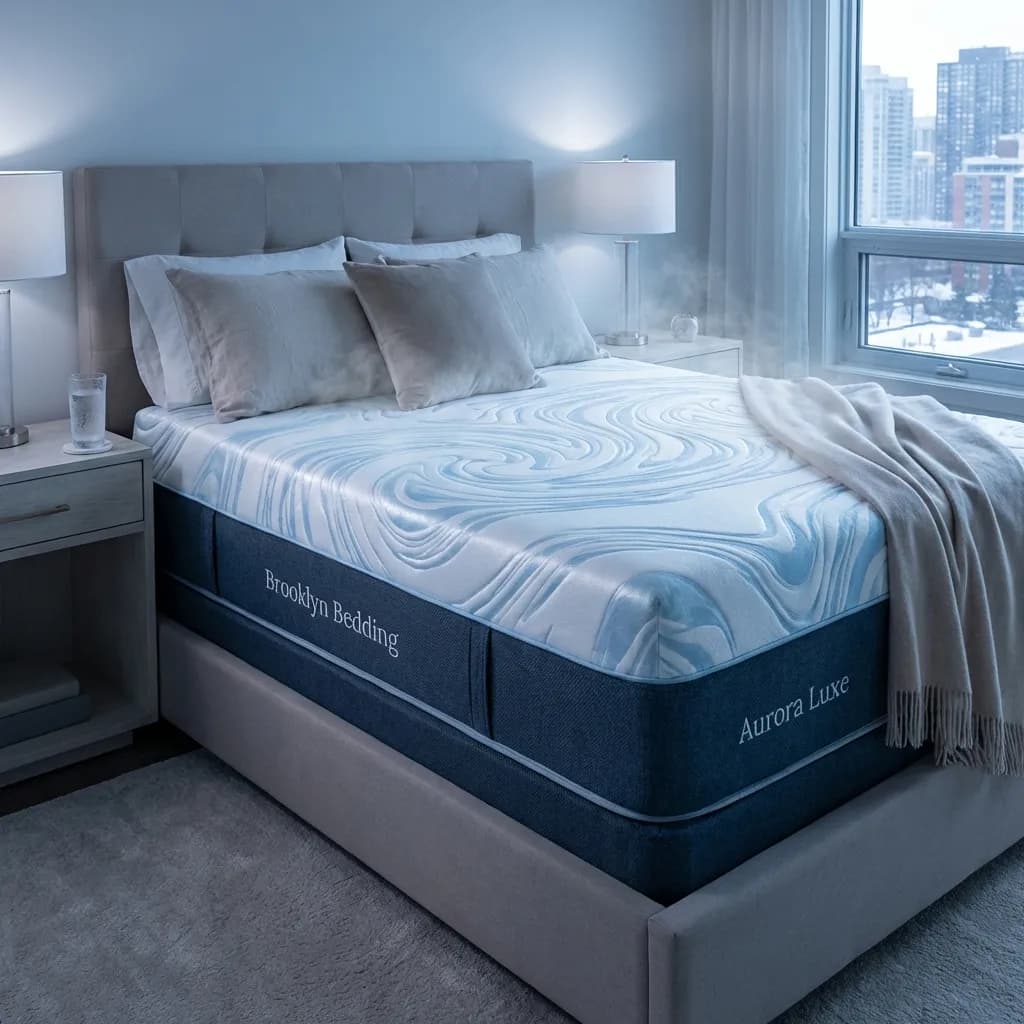 Brooklyn Bedding Aurora Luxe hybrid mattress with GlacioTex cooling cover