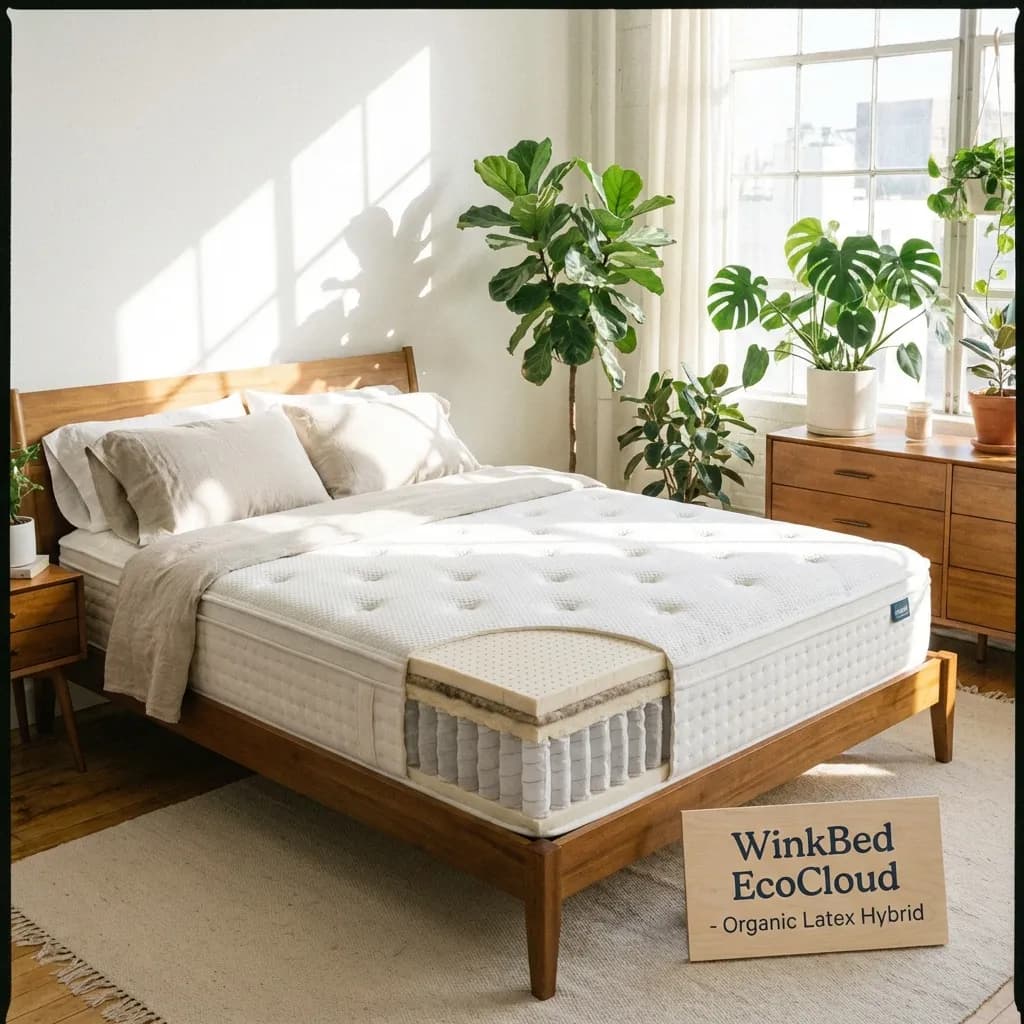 WinkBed EcoCloud latex hybrid mattress with organic cotton cover