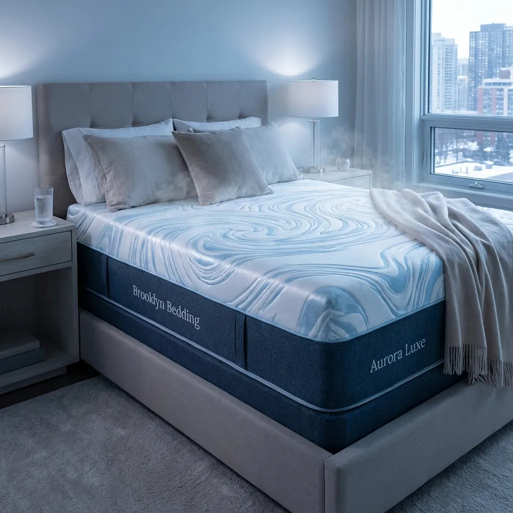 Brooklyn Bedding Aurora Luxe hybrid mattress with GlacioTex cooling cover